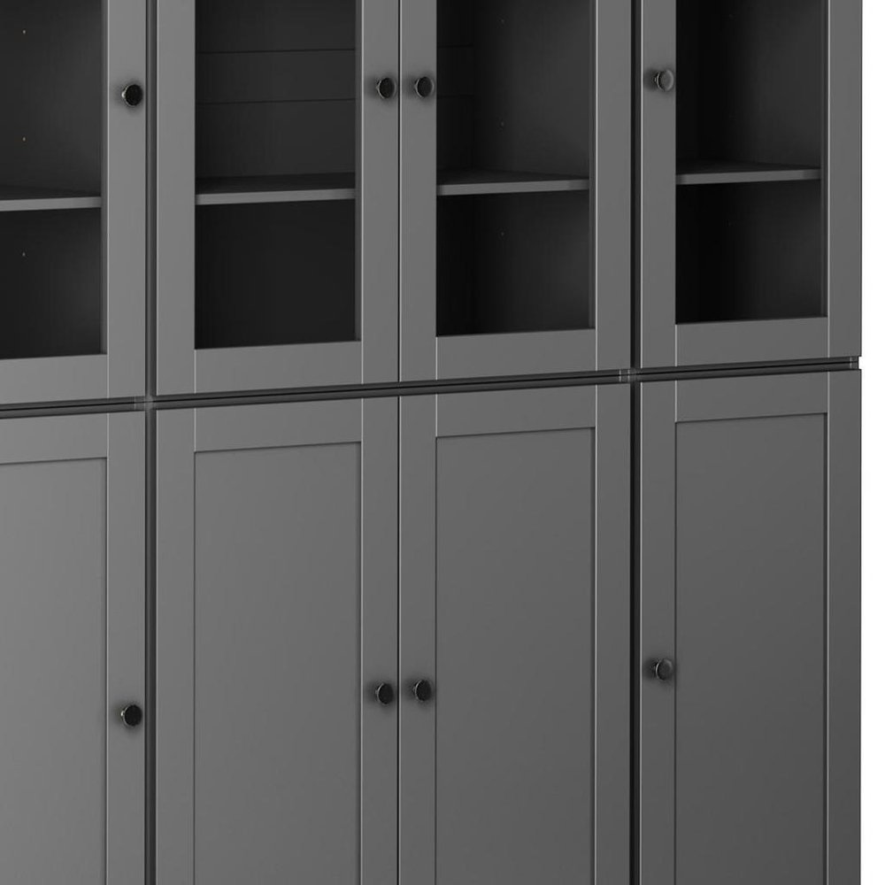 72" Gray Solid Wood 8 Pantry Or Storage Closet — view 4
