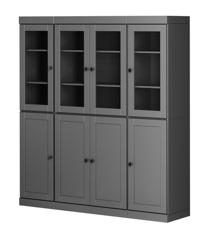 72" Gray Solid Wood 8 Pantry Or Storage Closet HomeRoots