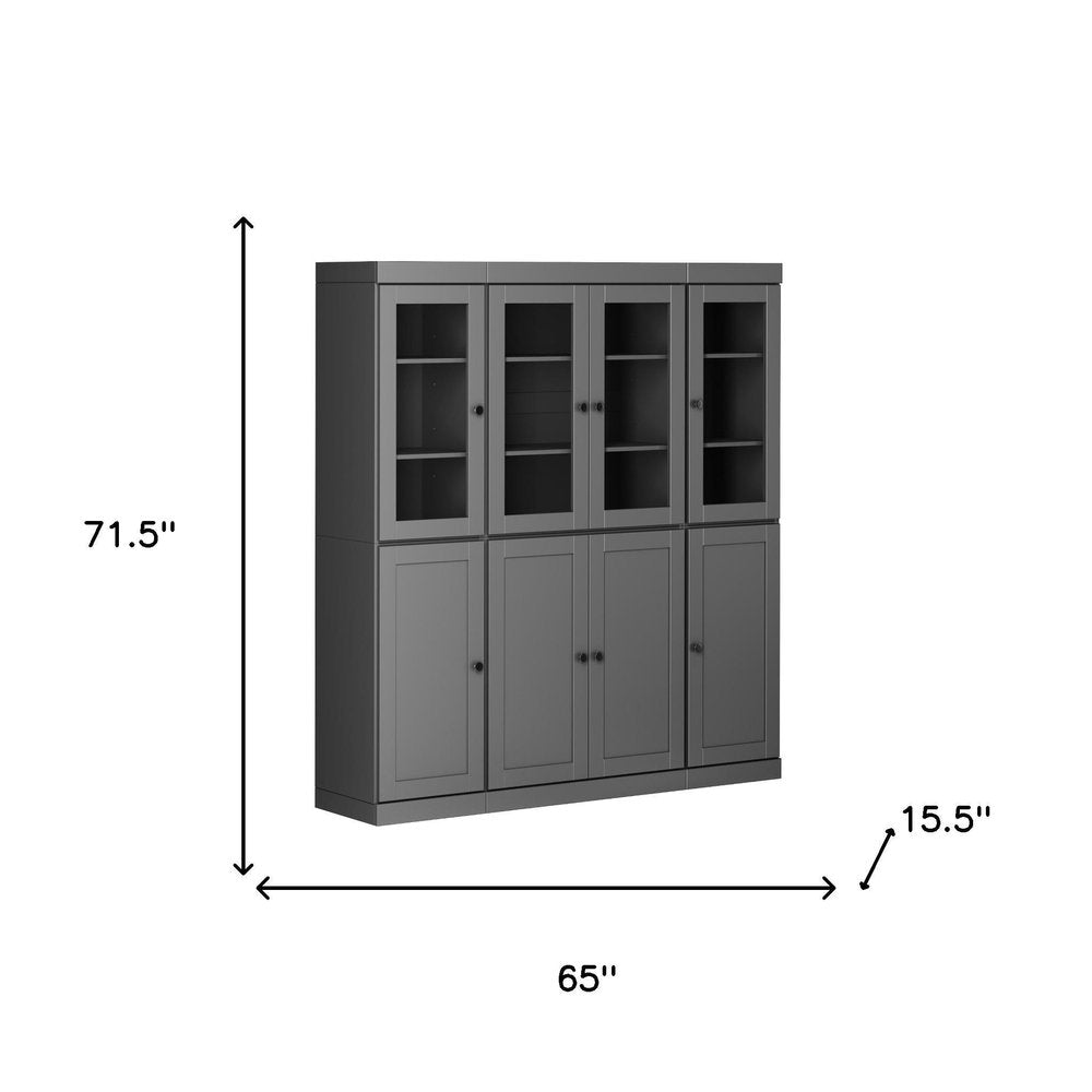 72" Gray Solid Wood 8 Pantry Or Storage Closet HomeRoots
