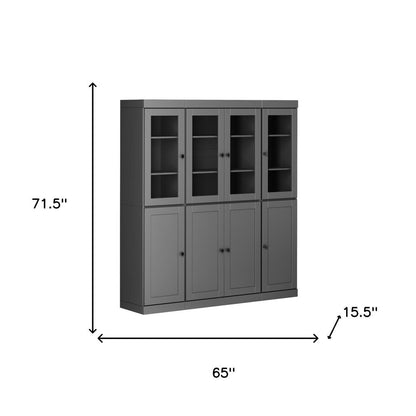 72" Gray Solid Wood 8 Pantry Or Storage Closet HomeRoots
