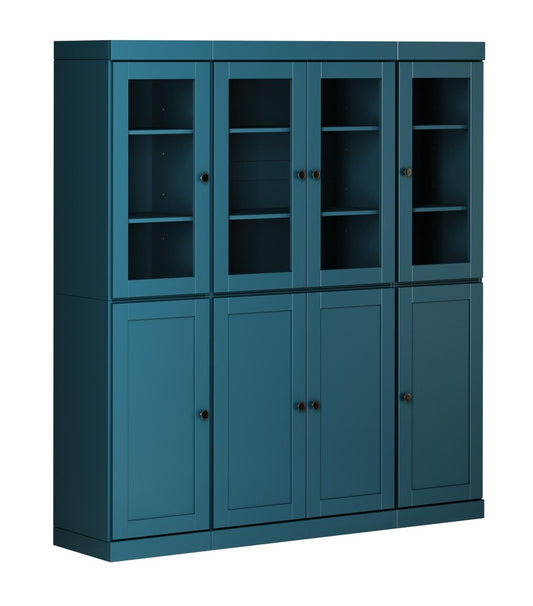 72" Teal Blue Solid Wood 8 Pantry Or Storage Closet HomeRoots