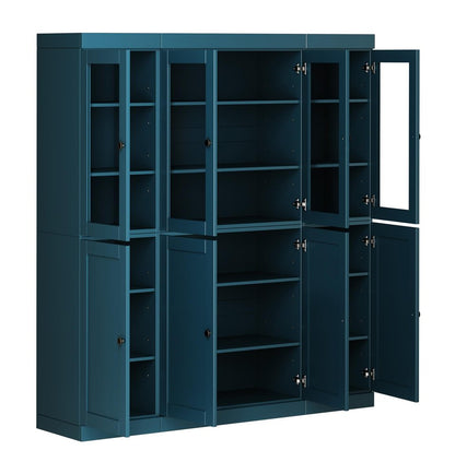 72" Teal Blue Solid Wood 8 Pantry Or Storage Closet HomeRoots