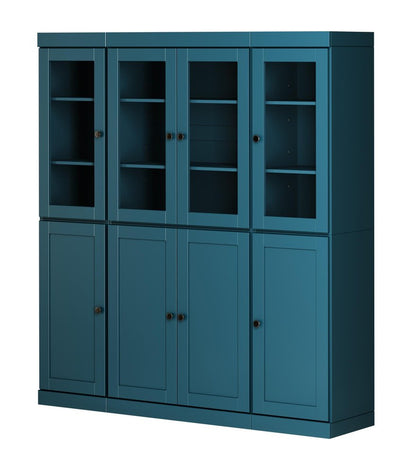 72" Teal Blue Solid Wood 8 Pantry Or Storage Closet HomeRoots