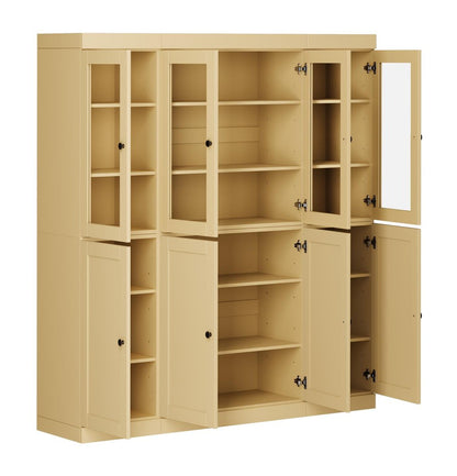 72" Yellow Solid Wood 8 Pantry Or Storage Closet HomeRoots