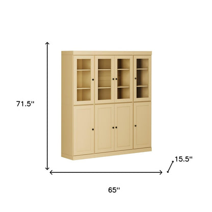 72" Yellow Solid Wood 8 Pantry Or Storage Closet HomeRoots