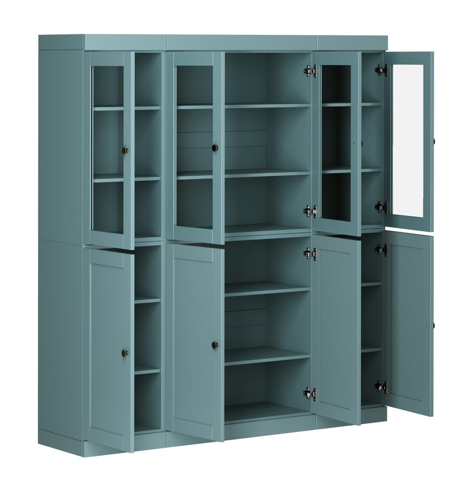 72" Aqua Solid Wood 8 Pantry Or Storage Closet — view 2