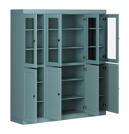 72" Aqua Solid Wood 8 Pantry Or Storage Closet