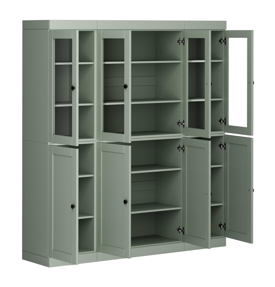 72" Sage Solid Wood 8 Pantry Or Storage Closet HomeRoots
