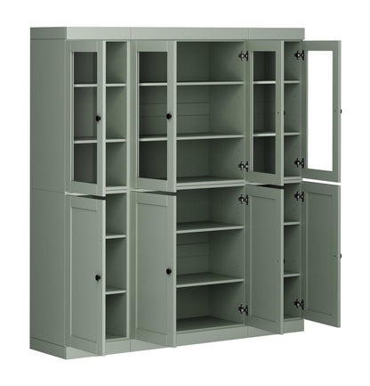 72" Sage Solid Wood 8 Pantry Or Storage Closet HomeRoots