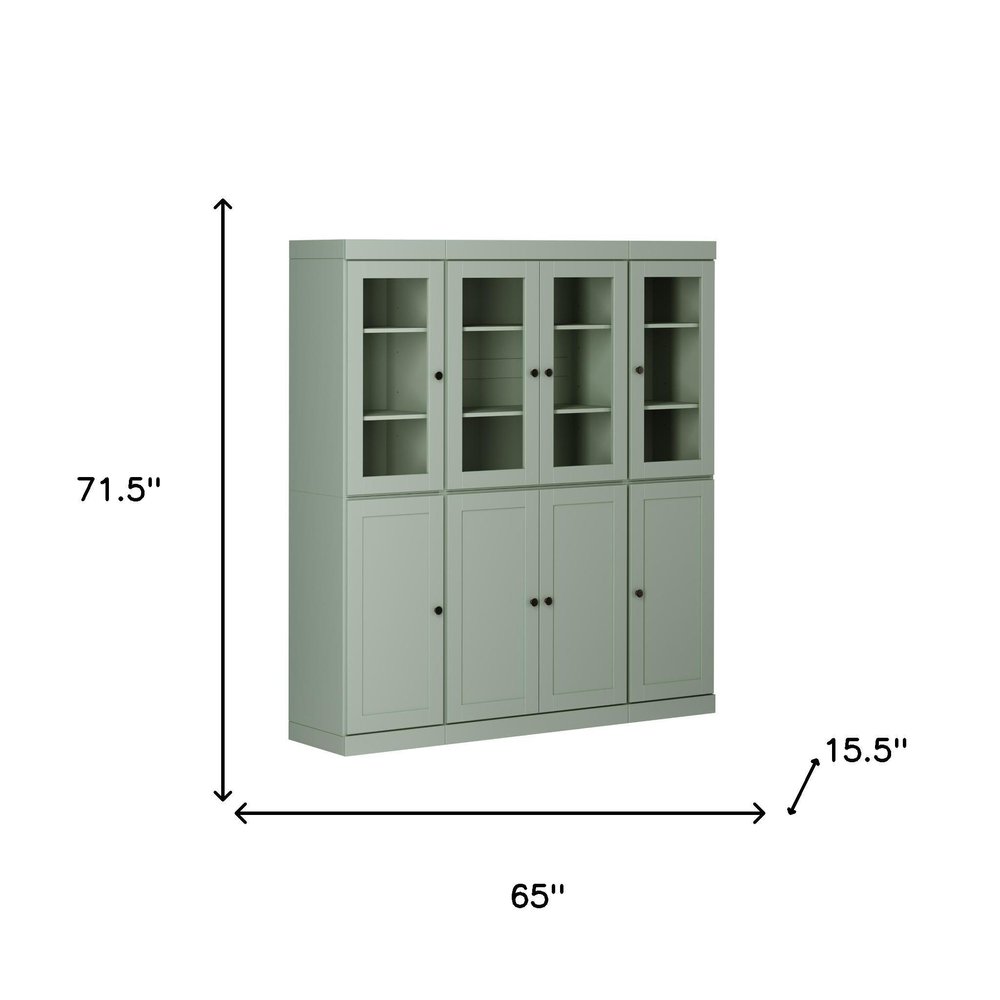 72" Sage Solid Wood 8 Pantry Or Storage Closet HomeRoots