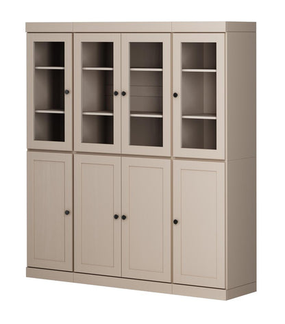 72" Beige Solid Wood 8 Pantry Or Storage Closet