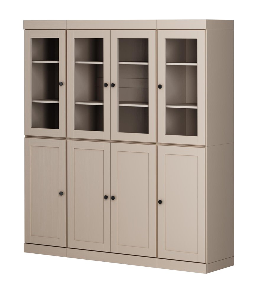 72" Beige Solid Wood 8 Pantry Or Storage Closet — view 4