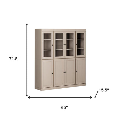72" Beige Solid Wood 8 Pantry Or Storage Closet HomeRoots
