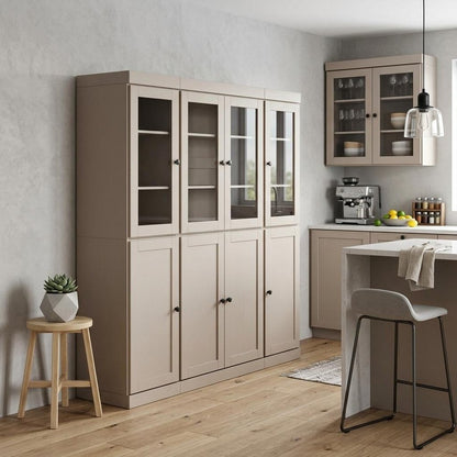 72" Beige Solid Wood 8 Pantry Or Storage Closet HomeRoots