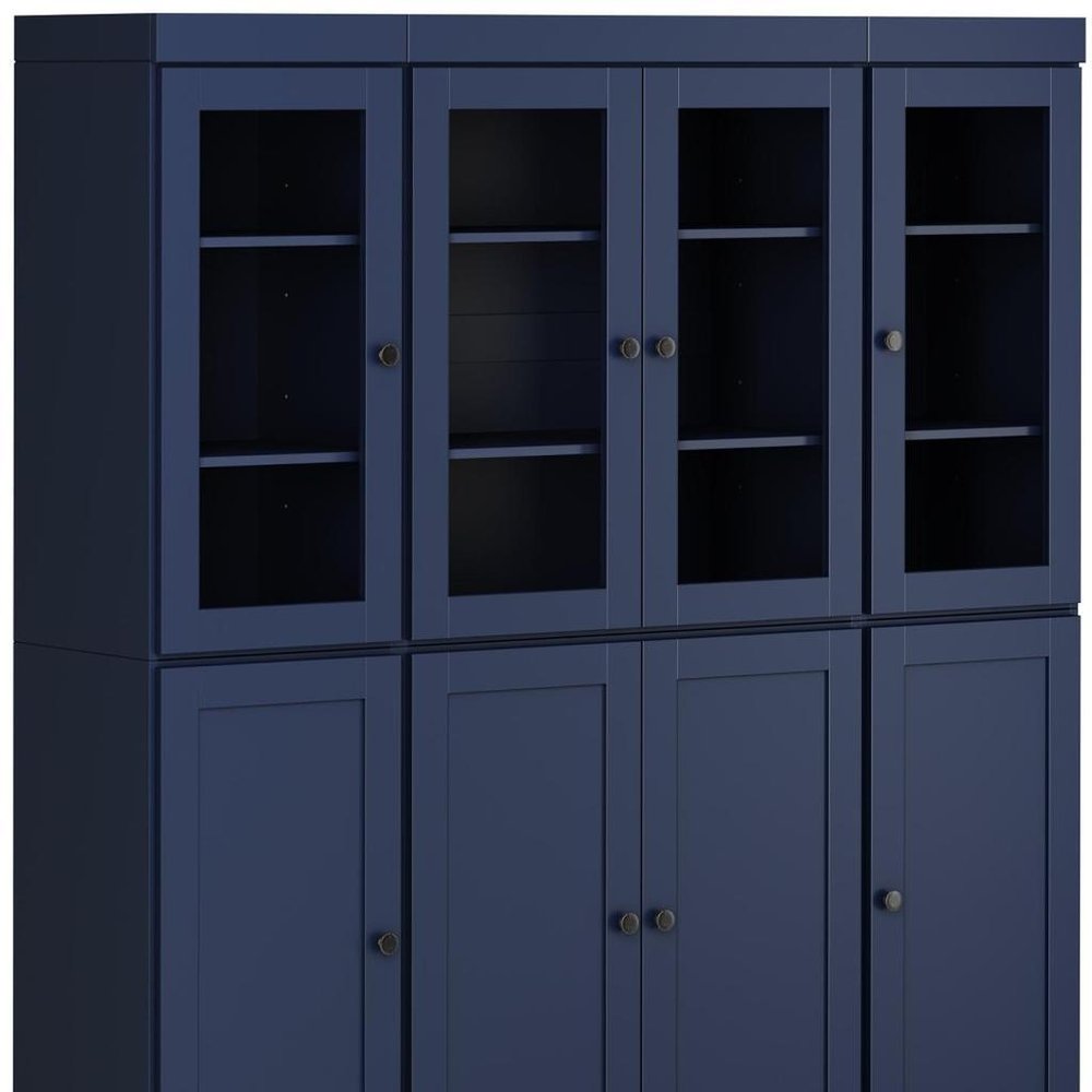 72" Navy Blue Solid Wood 8 Pantry Or Storage Closet — view 3