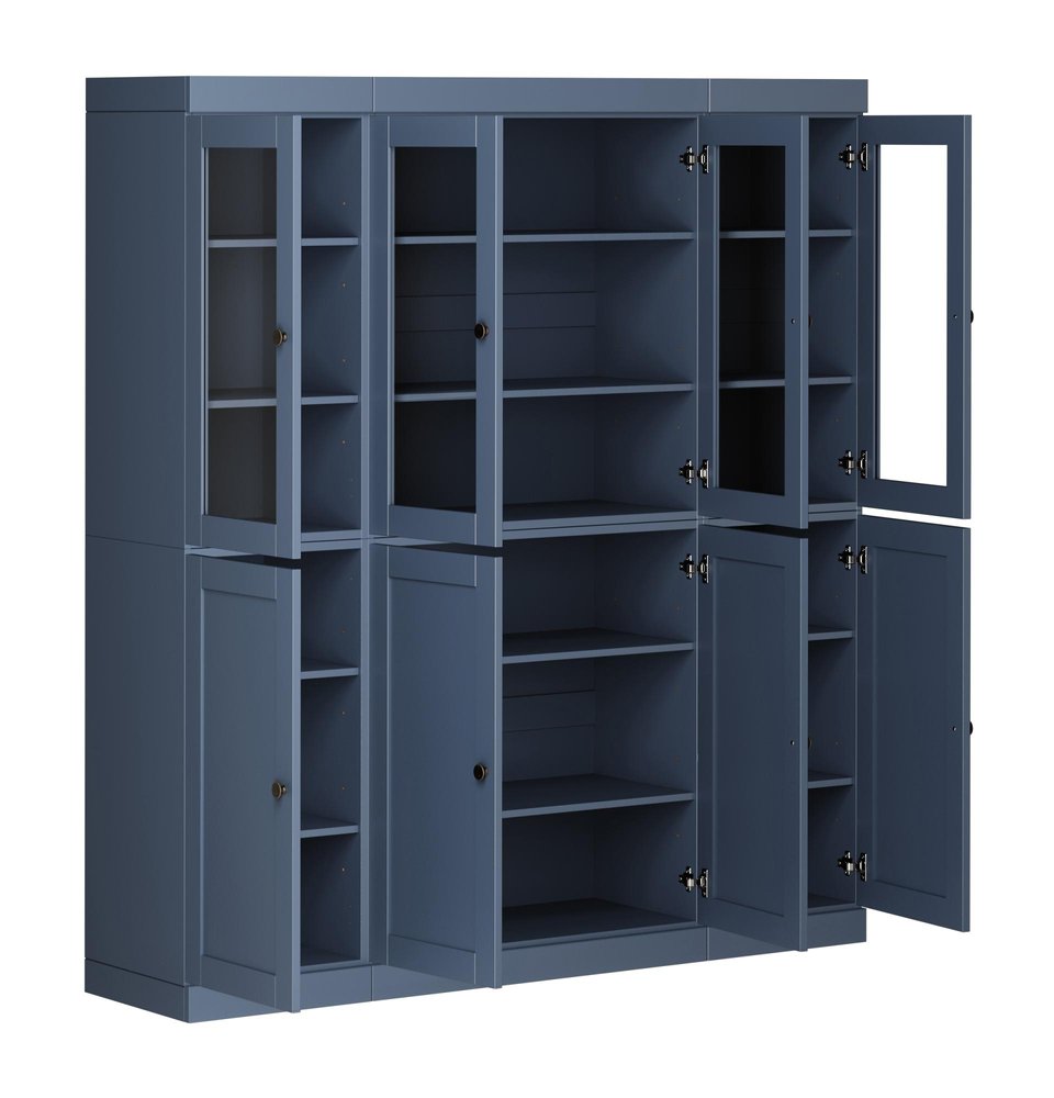 72" French Blue Solid Wood 8 Pantry Or Storage Closet — view 2