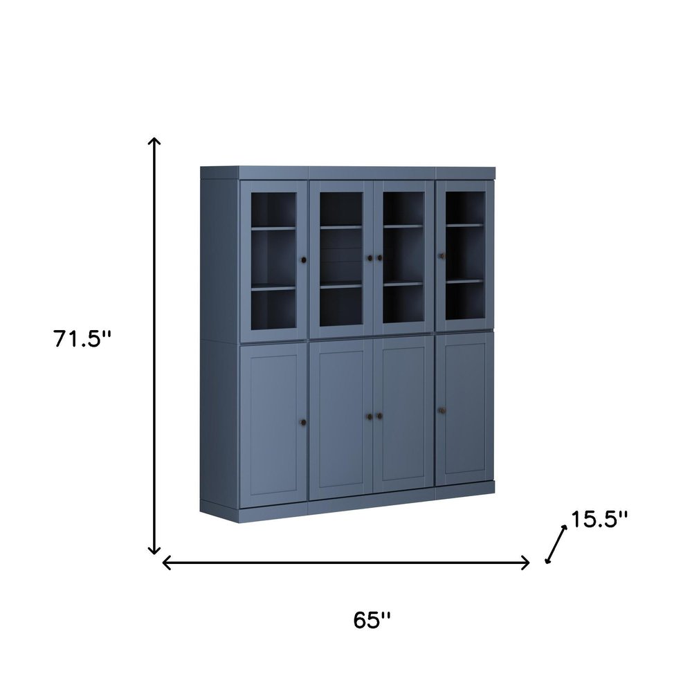 72" French Blue Solid Wood 8 Pantry Or Storage Closet HomeRoots