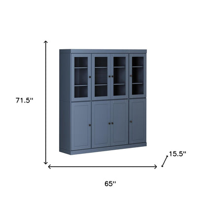72" French Blue Solid Wood 8 Pantry Or Storage Closet HomeRoots
