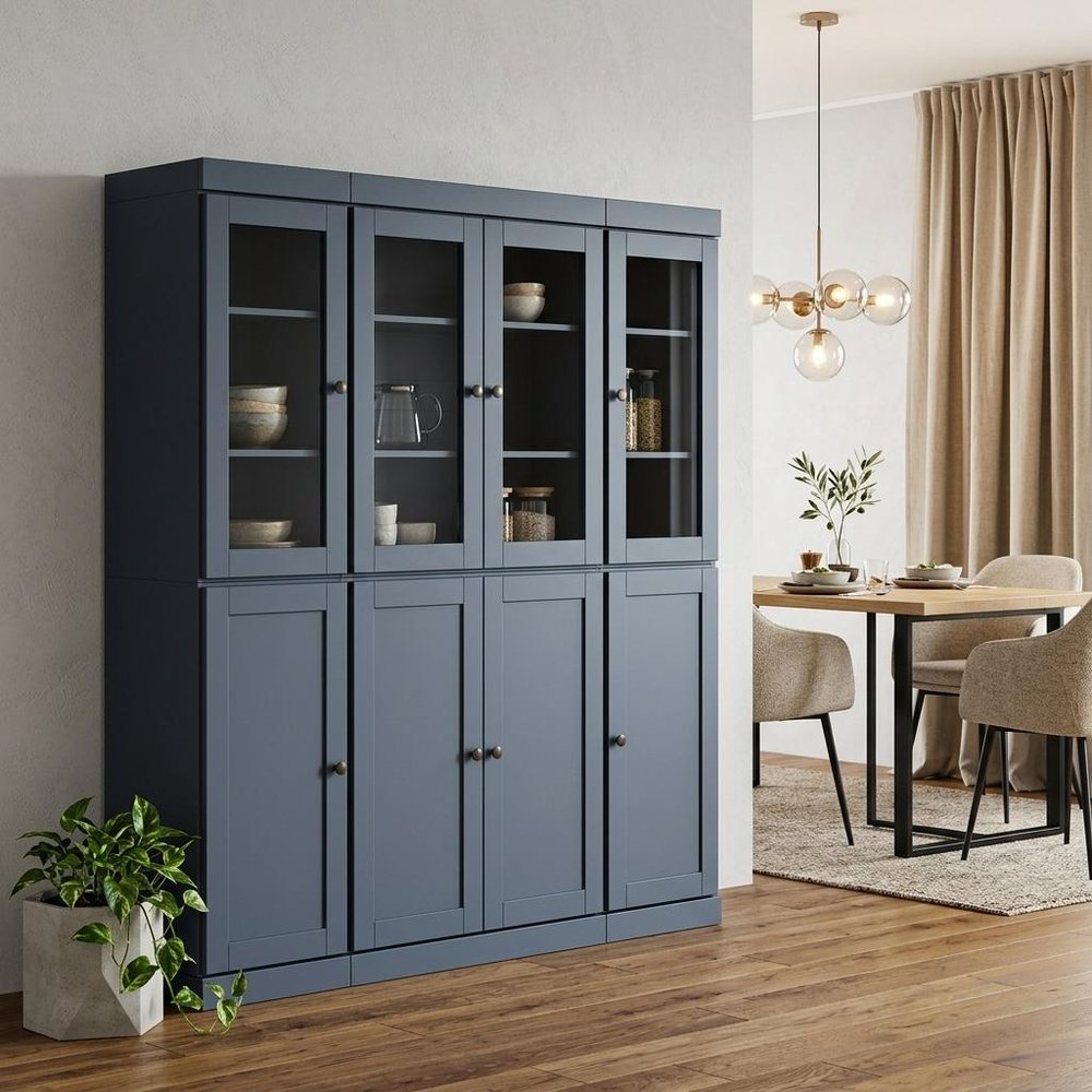 72" French Blue Solid Wood 8 Pantry Or Storage Closet — view 5