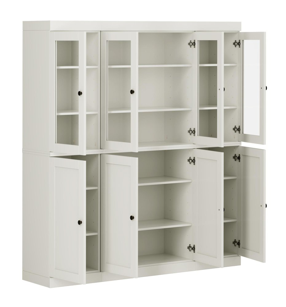 72" Off White Solid Wood 8 Pantry Or Storage Closet HomeRoots