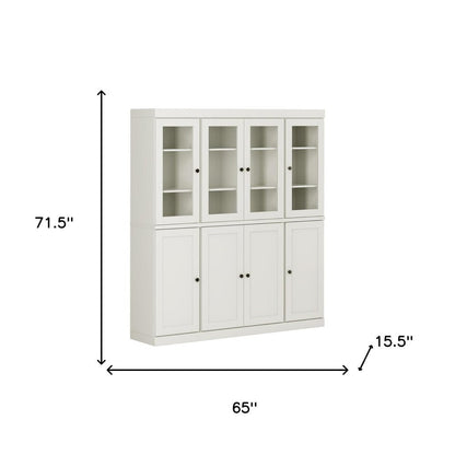 72" Off White Solid Wood 8 Pantry Or Storage Closet HomeRoots