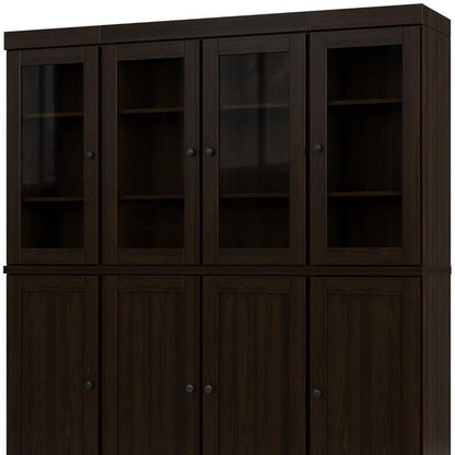 72" Espresso Solid Wood 8 Pantry Or Storage Closet