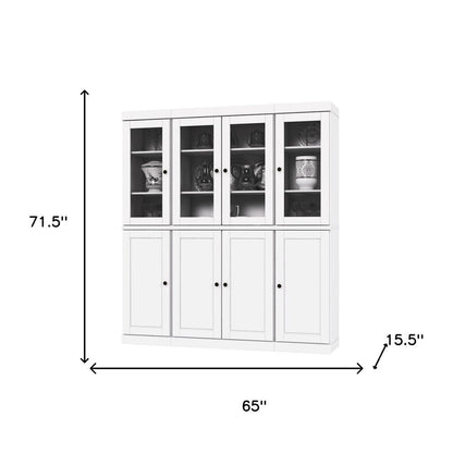 72" White Solid Wood 8 Two Drawer Pantry Or Storage Closet HomeRoots