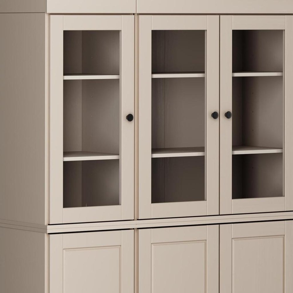 72" Beige Solid Wood 8 Two Drawer Pantry Or Storage Closet — view 4