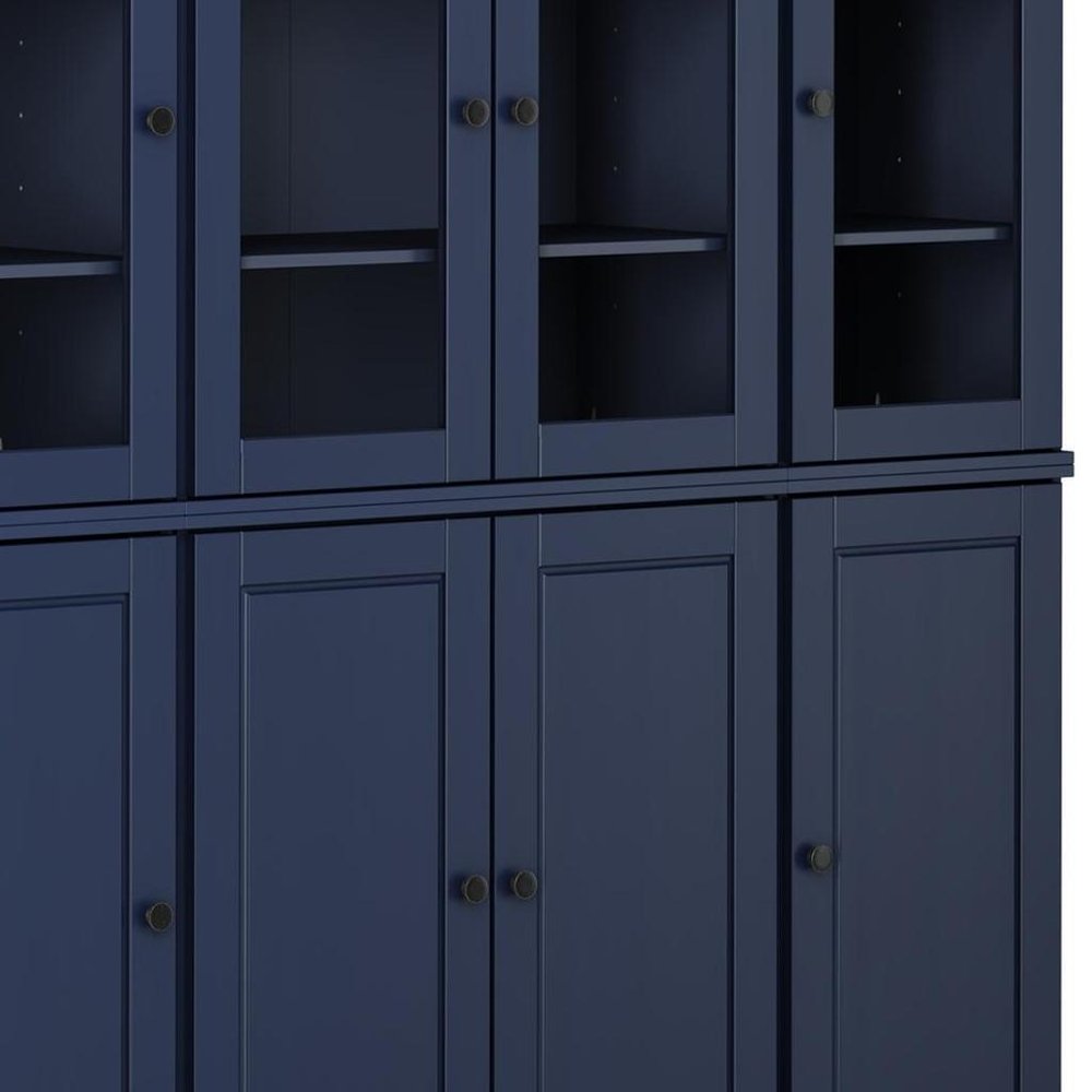 72" Navy Blue Solid Wood 8 Two Drawer Pantry Or Storage Closet — view 4