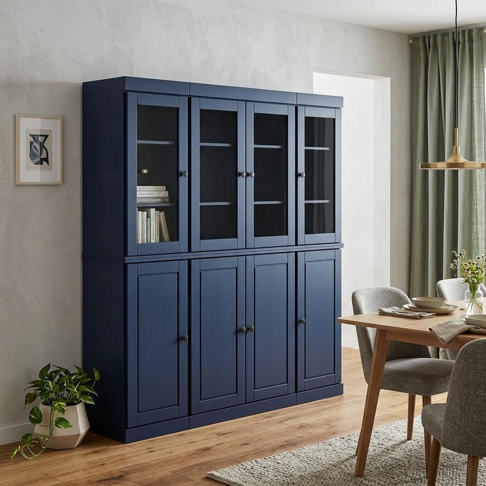 72" Navy Blue Solid Wood 8 Two Drawer Pantry Or Storage Closet — view 6