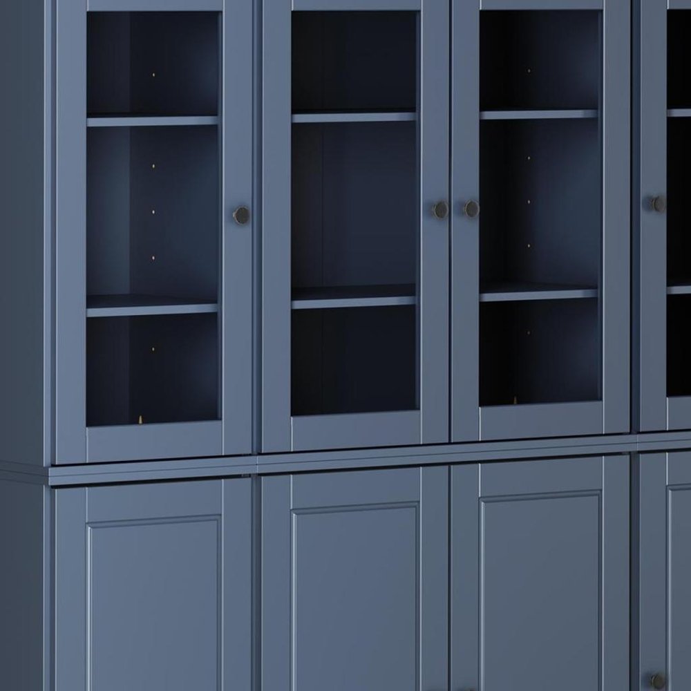 72" French Blue Solid Wood 8 Two Drawer Pantry Or Storage Closet — view 3