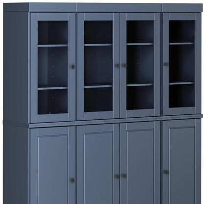 72" French Blue Solid Wood 8 Two Drawer Pantry Or Storage Closet HomeRoots