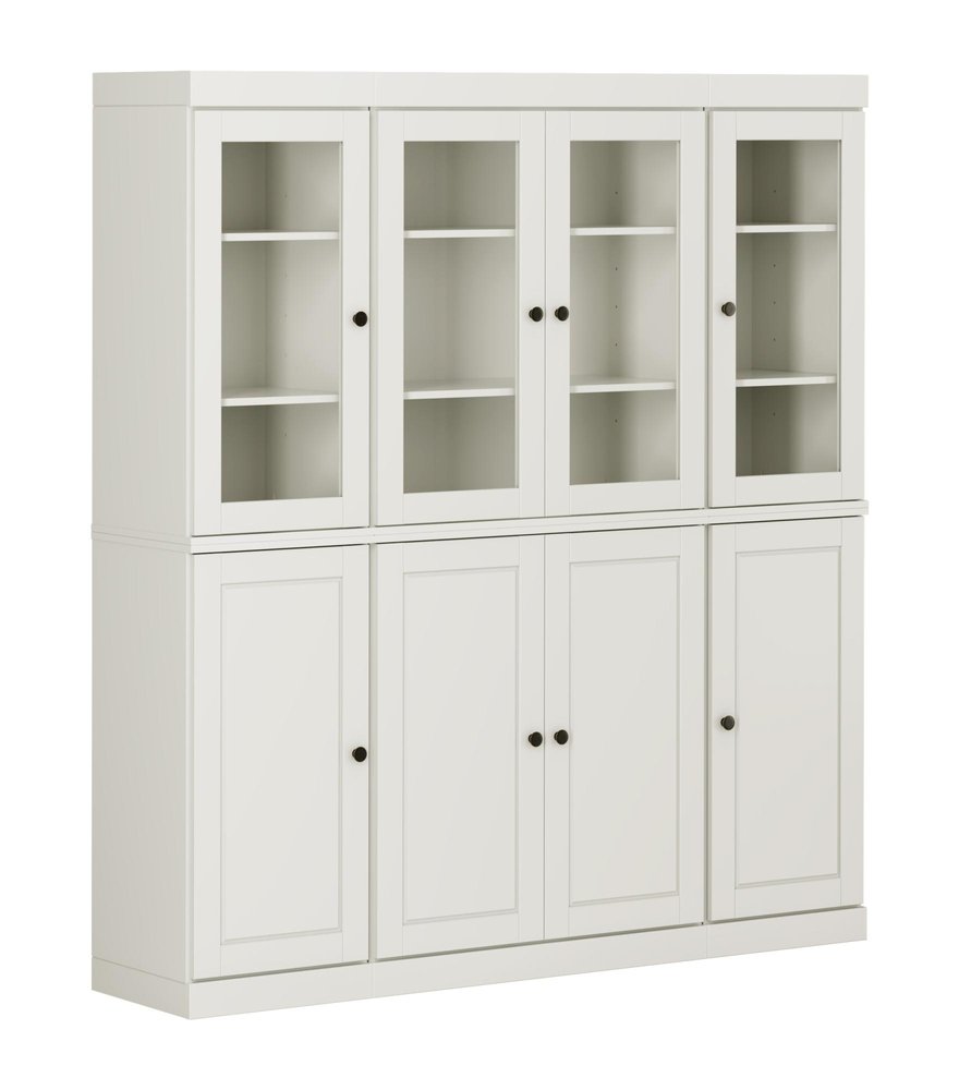 72" Off White Solid Wood 8 Two Drawer Pantry Or Storage Closet HomeRoots