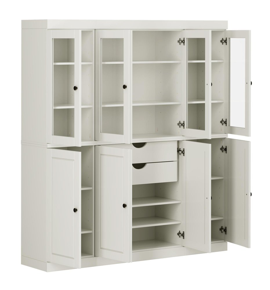 72" Off White Solid Wood 8 Two Drawer Pantry Or Storage Closet HomeRoots