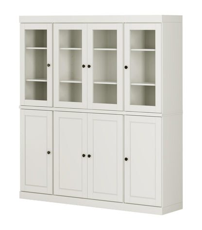 72" Off White Solid Wood 8 Two Drawer Pantry Or Storage Closet HomeRoots