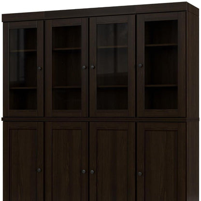 72" Espresso Solid Wood 8 Two Drawer Pantry Or Storage Closet HomeRoots