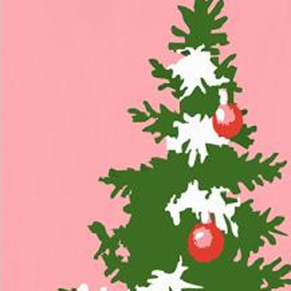 47" Pink And Green Solid Wood Christmas Christmas Tree Porch Sign HomeRoots
