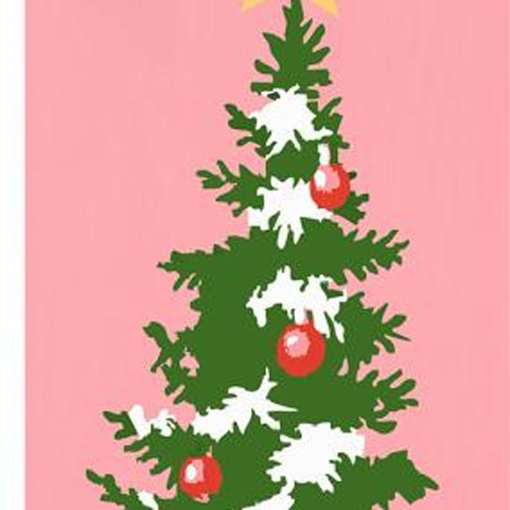47" Pink And Green Solid Wood Christmas Christmas Tree Porch Sign — view 4