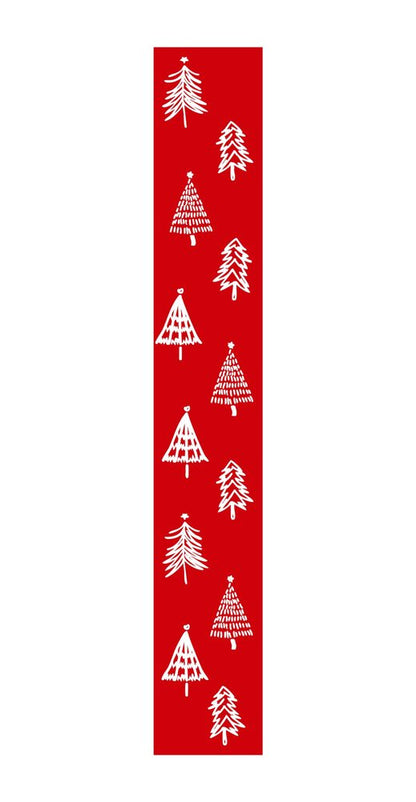 47" Red And White Solid Wood Christmas Christmas Trees Porch Sign HomeRoots