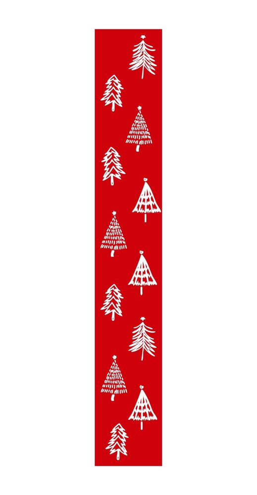 47" Red And White Solid Wood Christmas Christmas Trees Porch Sign — view 3