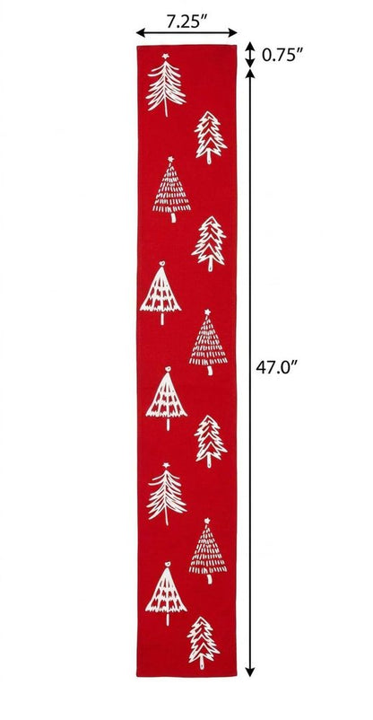 47" Red And White Solid Wood Christmas Christmas Trees Porch Sign HomeRoots