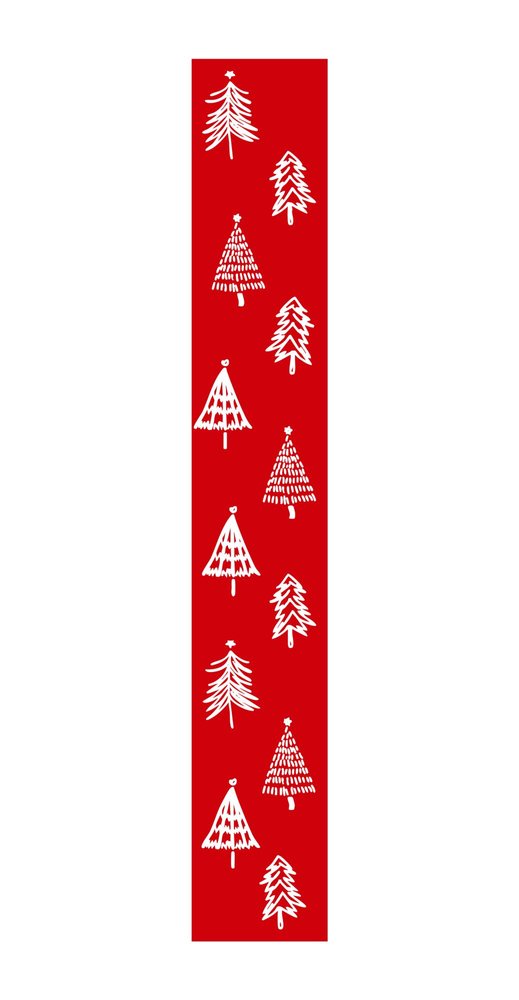 59" Red And White Solid Wood Christmas Christmas Trees Porch Sign — view 2