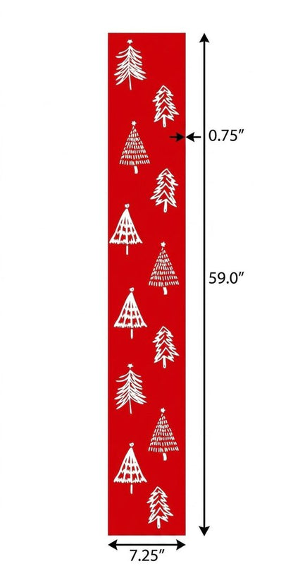 59" Red And White Solid Wood Christmas Christmas Trees Porch Sign HomeRoots