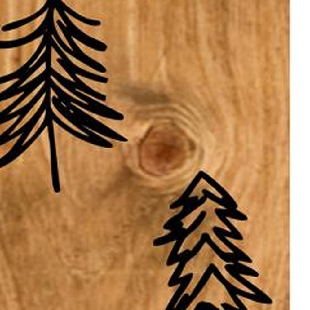 47" Black And Natural Solid Wood Christmas Christmas Trees Porch Sign — view 4