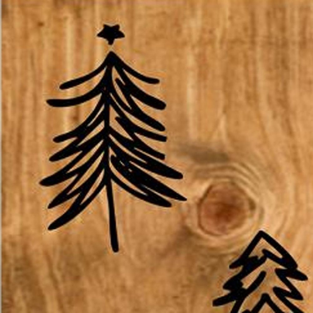 59" Black And Natural Solid Wood Christmas Christmas Trees Porch Sign HomeRoots