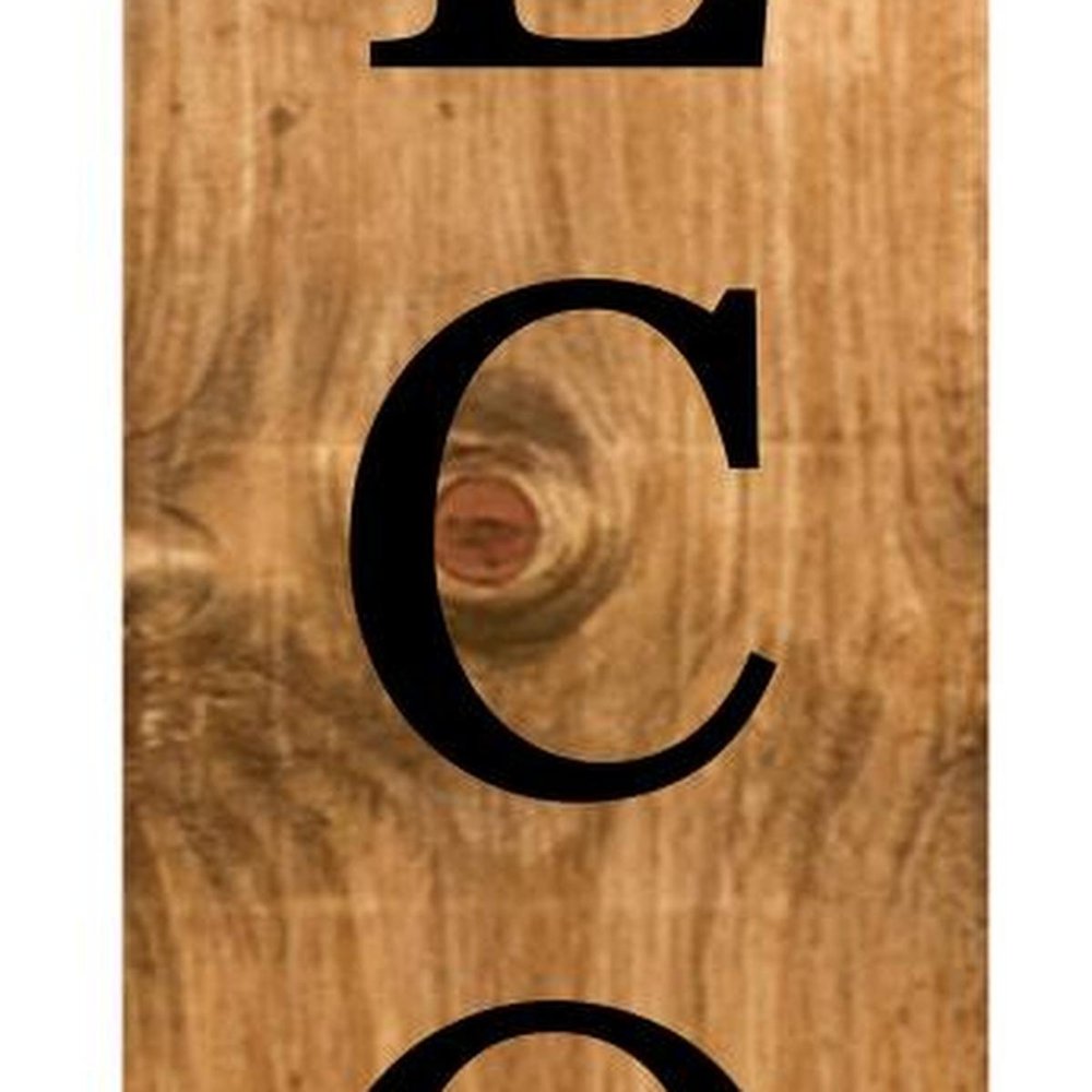 47" Black And Natural Solid Wood Welcome Porch Sign — view 6