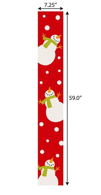 47" Red And White Solid Wood Snowman Porch Sign HomeRoots