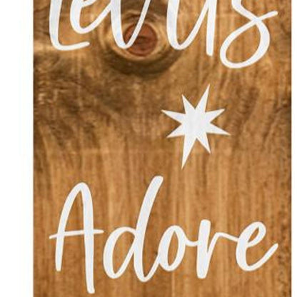 59" Natural And White Solid Wood Christmas Nativity Porch Sign HomeRoots