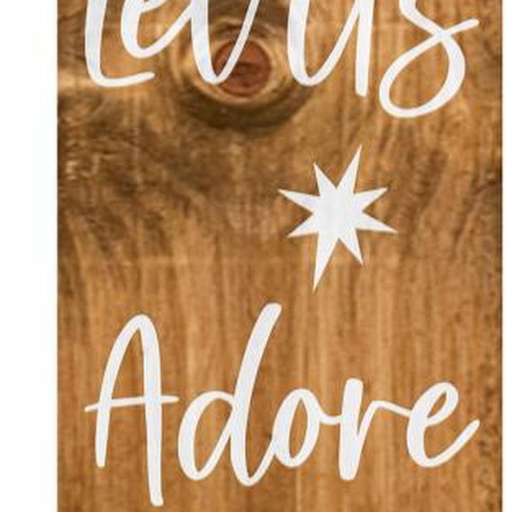59" Natural And White Solid Wood Christmas Nativity Porch Sign — view 5
