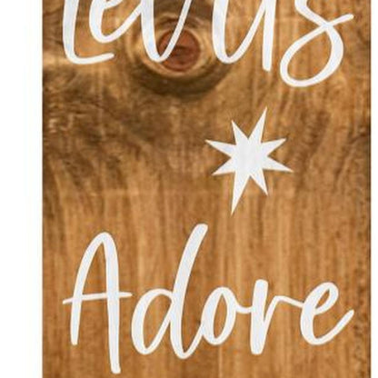 59" Natural And White Solid Wood Christmas Nativity Porch Sign HomeRoots